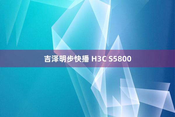 吉泽明步快播 H3C S5800