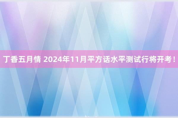 丁香五月情 2024年11月平方话水平测试行将开考！