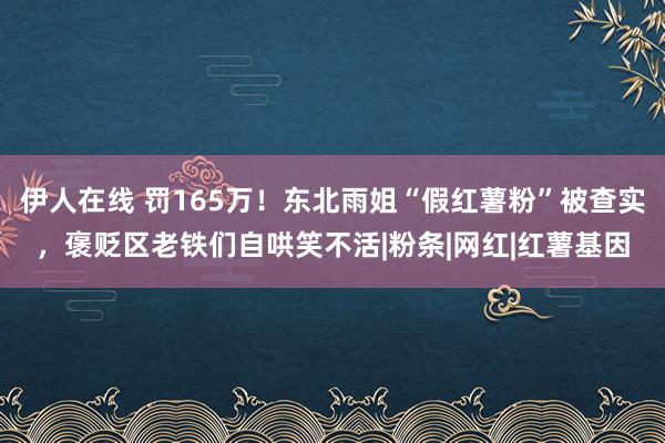 伊人在线 罚165万！东北雨姐“假红薯粉”被查实，褒贬区老铁们自哄笑不活|粉条|网红|红薯基因