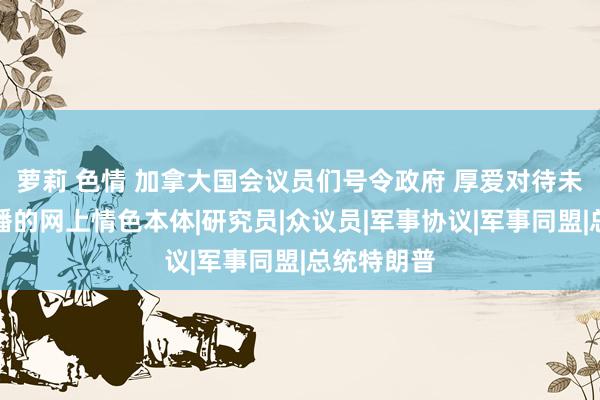 萝莉 色情 加拿大国会议员们号令政府 厚爱对待未经痛快散播的网上情色本体|研究员|众议员|军事协议|军事同盟|总统特朗普