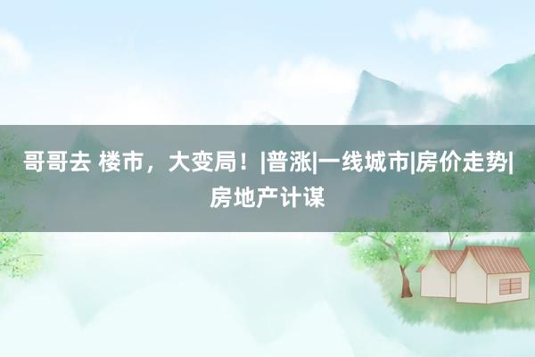 哥哥去 楼市，大变局！|普涨|一线城市|房价走势|房地产计谋